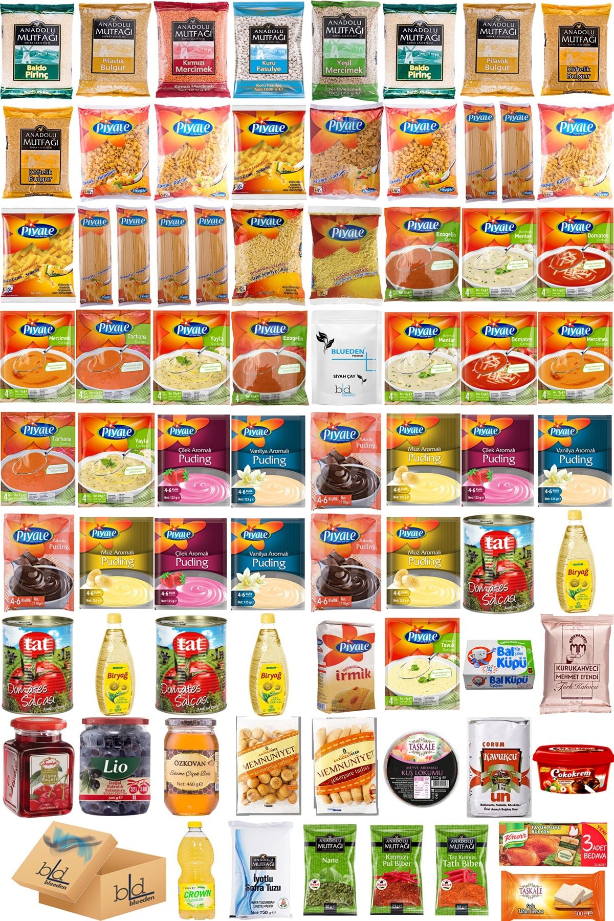 Blueden Ramazan Paketi Kumanya Ezrak Gıda Yardım Kolisi 74 Parça 61 Nolu Paket