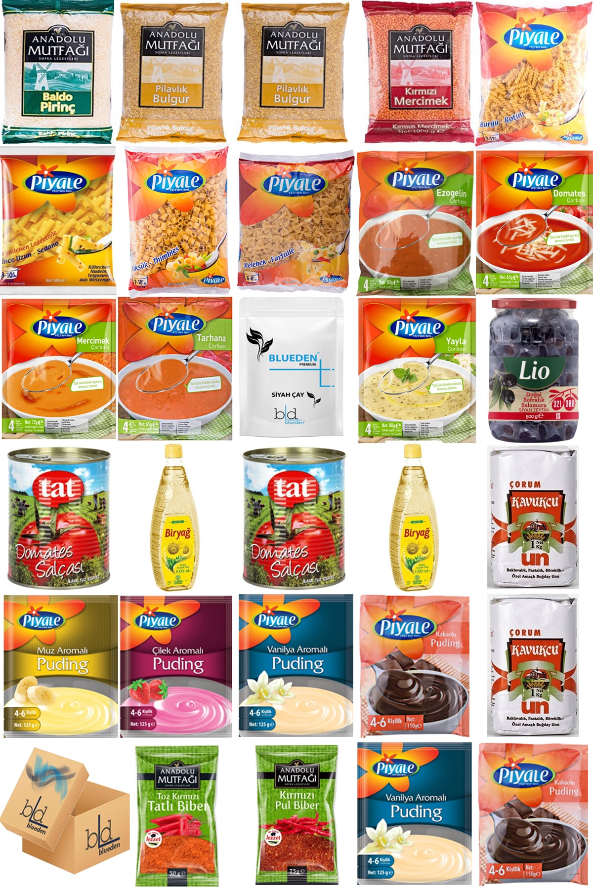 Blueden Ramazan Paketi Kumanya Ezrak Gıda Yardım Kolisi 29 Parça 59 Nolu Paket