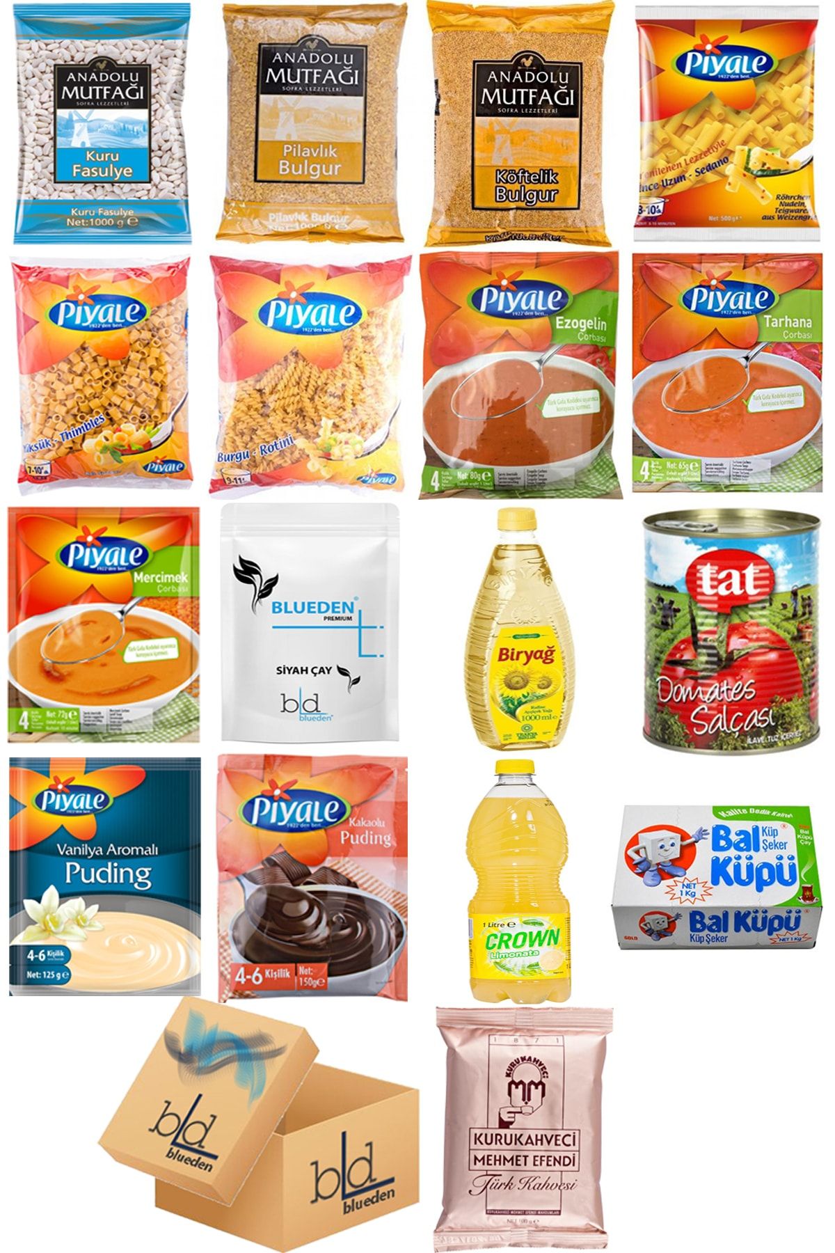 Blueden Ramazan Paketi Kumanya Ezrak Gıda Yardım Kolisi 17 Parça 56 Nolu Paket