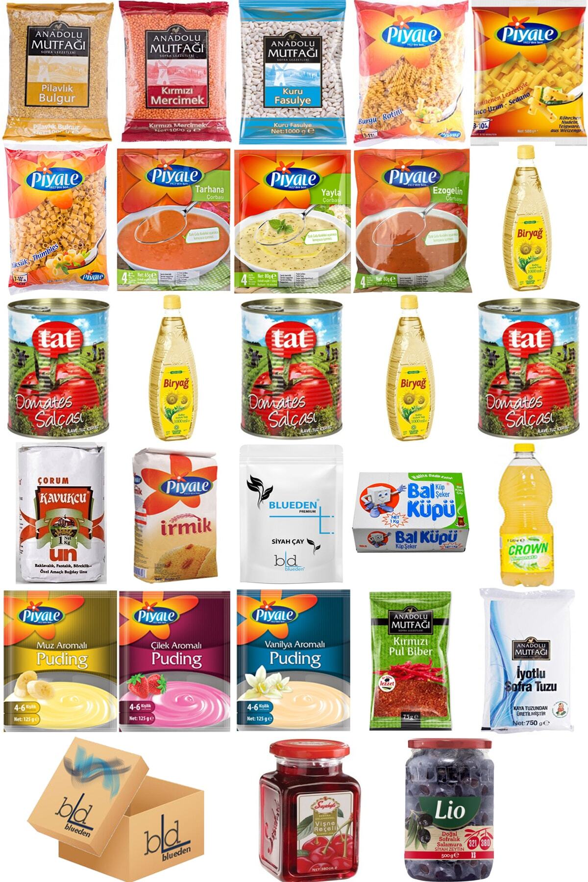 Blueden Ramazan Paketi Kumanya Ezrak Gıda Yardım Kolisi 27 Parça 32 Nolu Paket