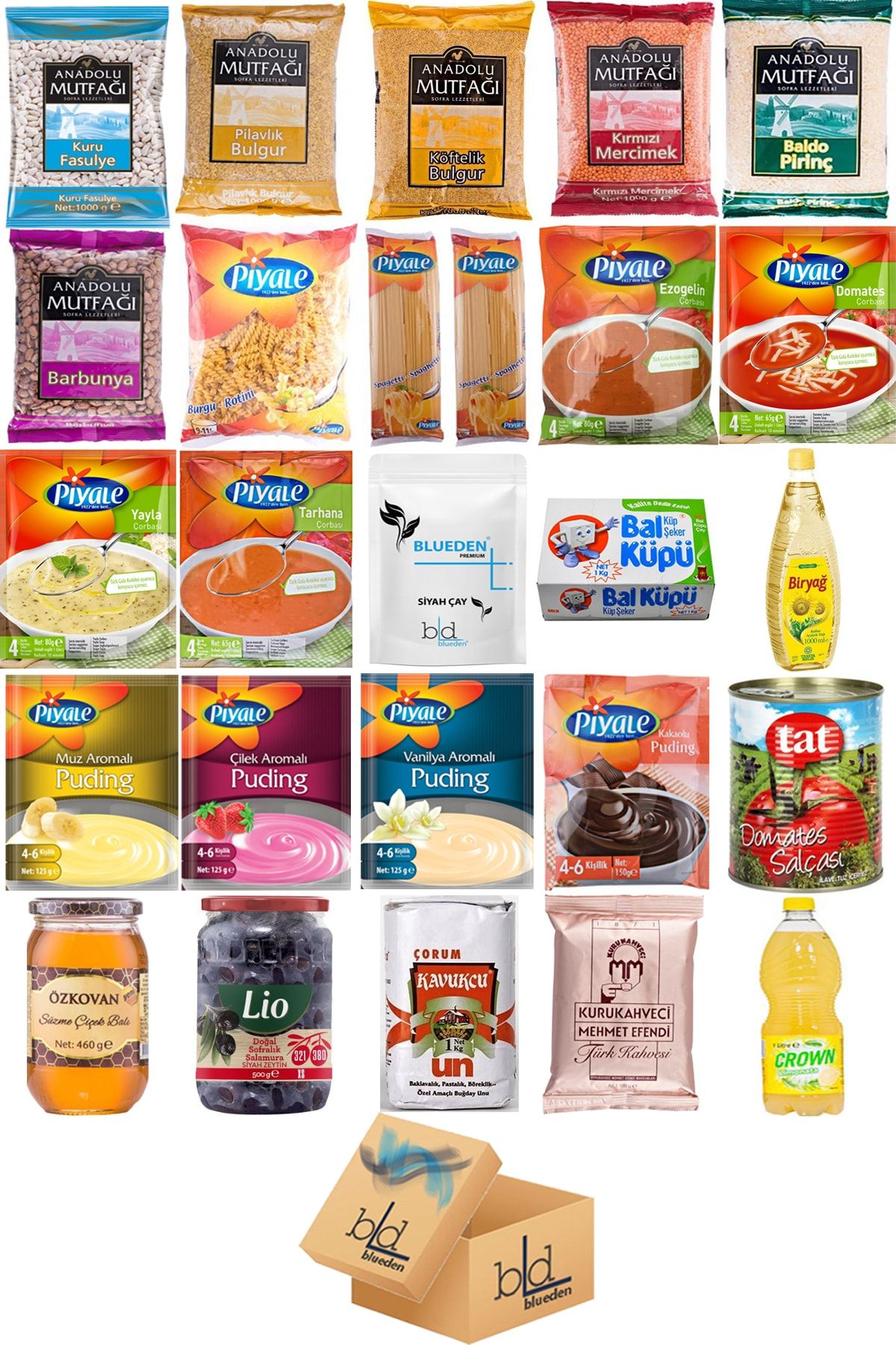 Blueden Ramazan Paketi Kumanya Ezrak Gıda Yardım Kolisi 26 Parça 37 Nolu Paket