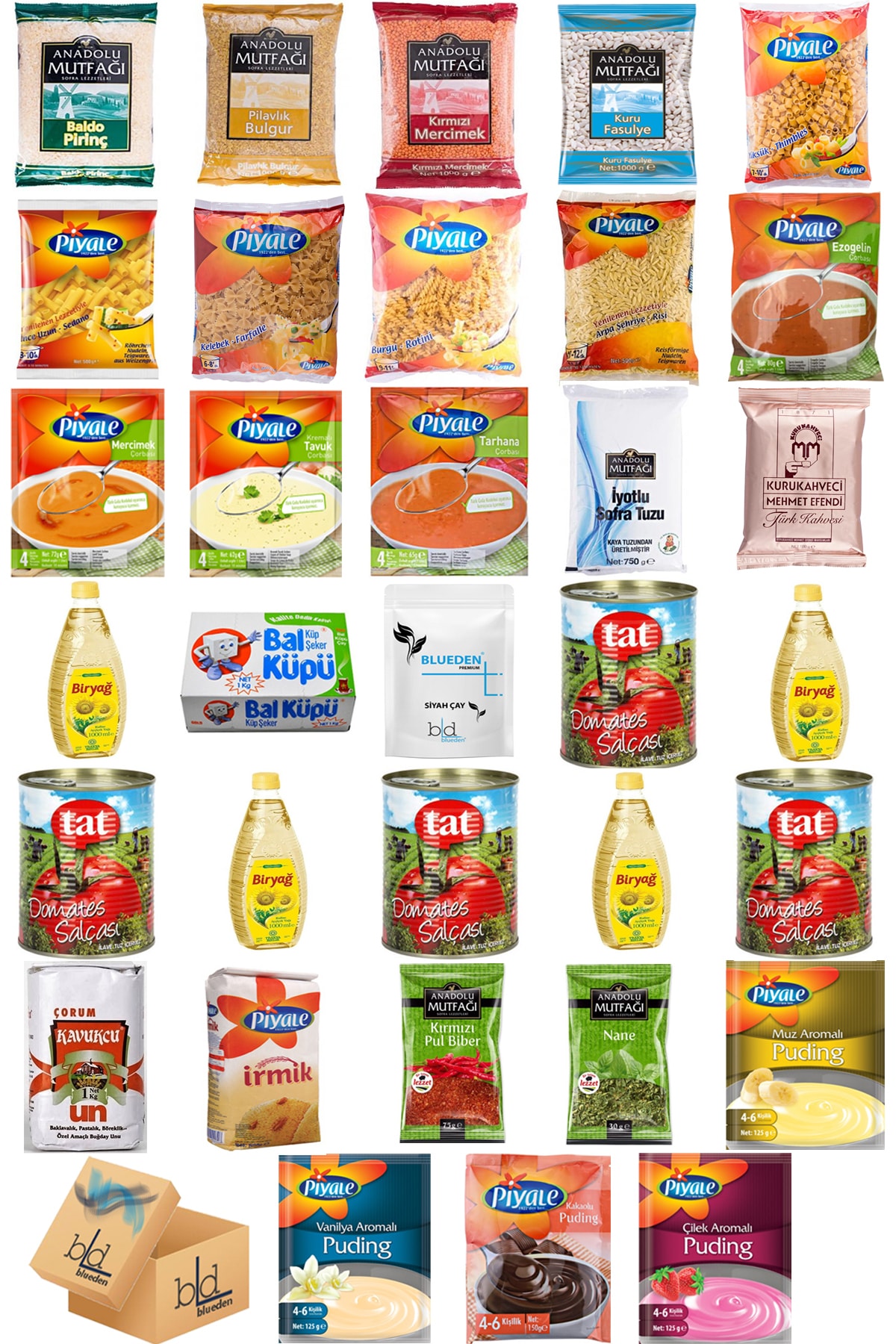 Blueden Ramazan Paketi Kumanya Ezrak Gıda Yardım Kolisi 33 Parça 30 Nolu Paket