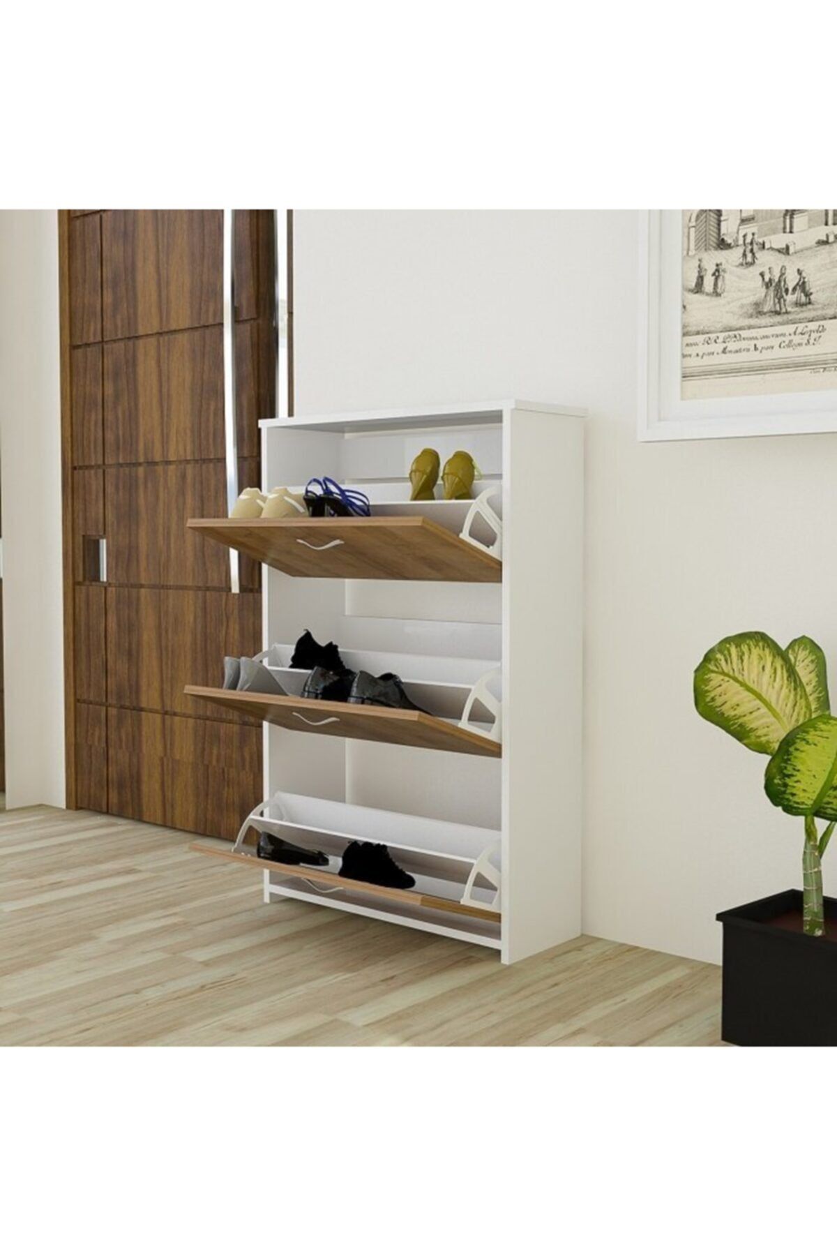 Modilayn Triblex Üç Düşer Kapak Beyaz Everest Ayakkabılık Ard819