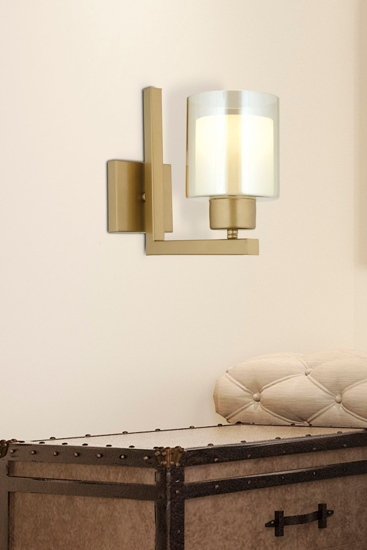 Apliqa Tisse Eskitme Boyalı Salon Aplik Çift Camlı