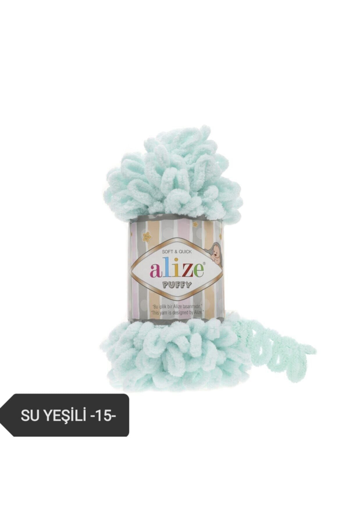 Alize Puffy Parmak Örgü Ipi El Örgü Ipi-su Yeşili -15-