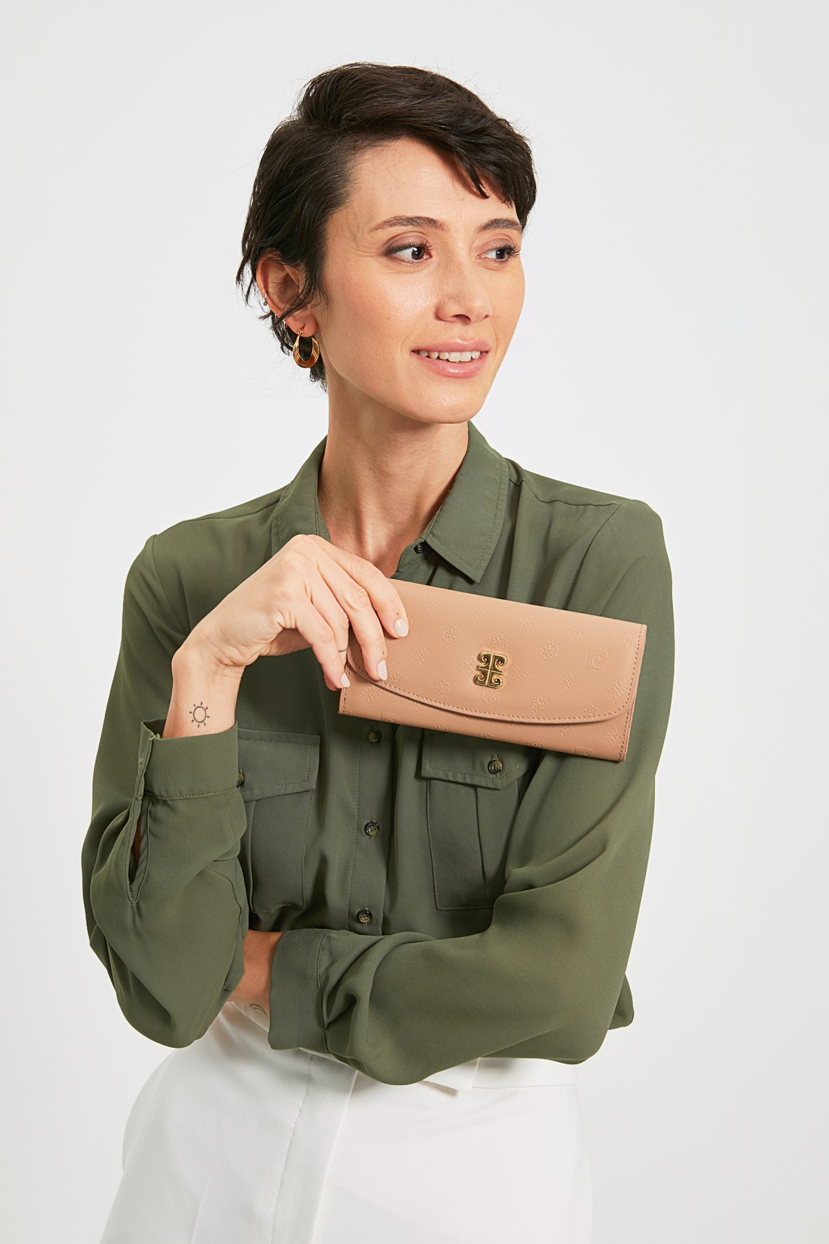 Pierre Cardin Toprak Print Kadın Cüzdan 06PO21Y1314