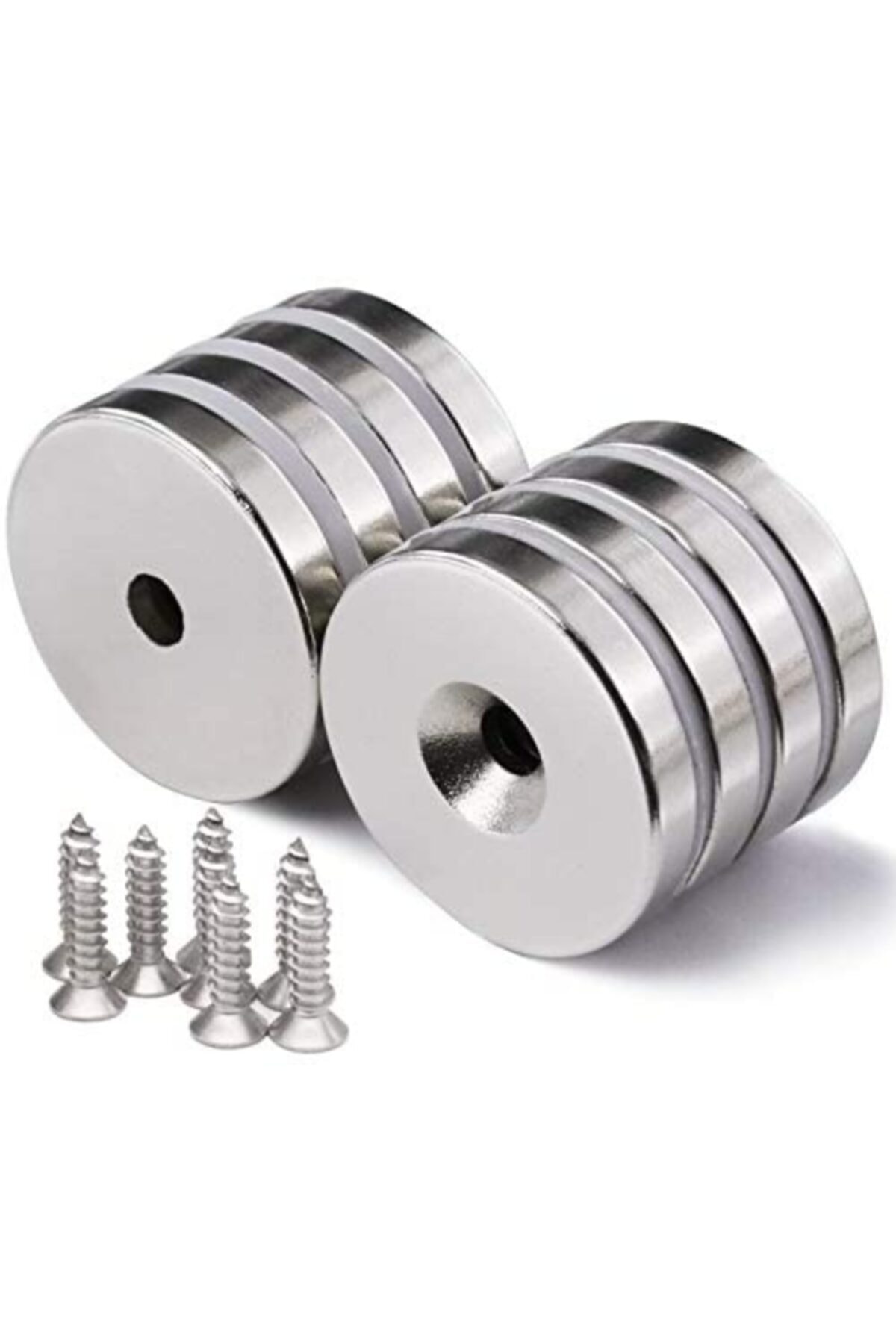 Aiwa 12x5(8x4)mm Neodyum 20 Adet Havşalı Yuvarlak Güçlü Mıknatıs