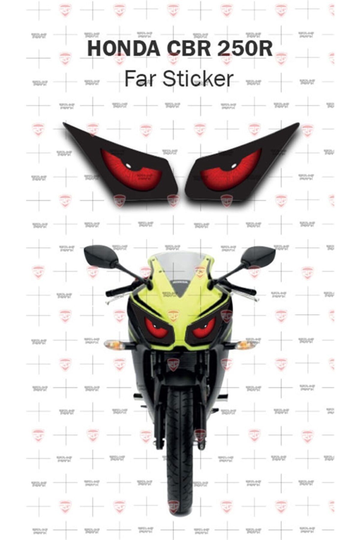 Redline Grafik Honda Cbr 250r Far Filesi Kırmızı Göz