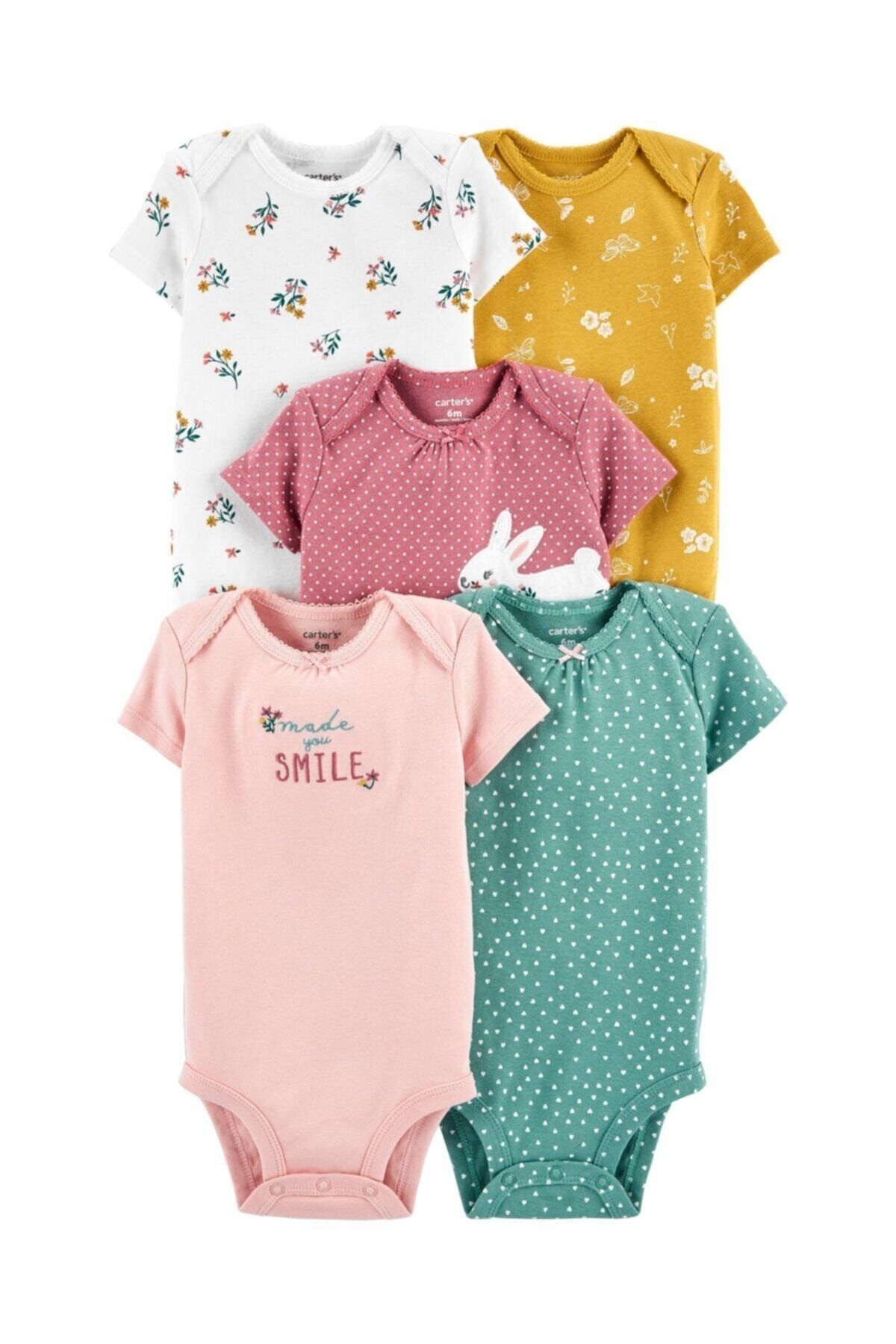Carter's Çiçek Ve Tavşan Desenli 5'li Body Set