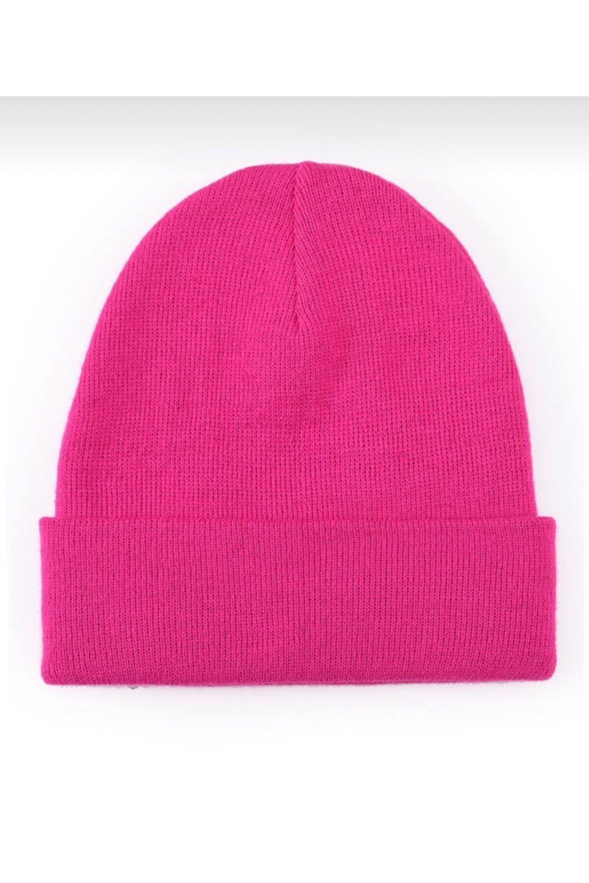 Belifanti Collection Katlanır Unisex Düz Bere Fuşya