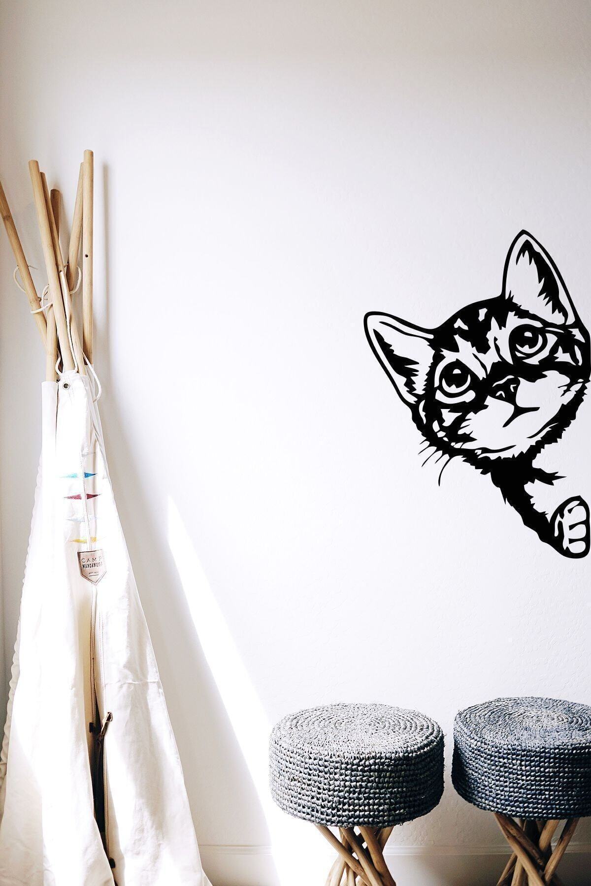 EF Home Cat Ahşap Duvar Dekoru