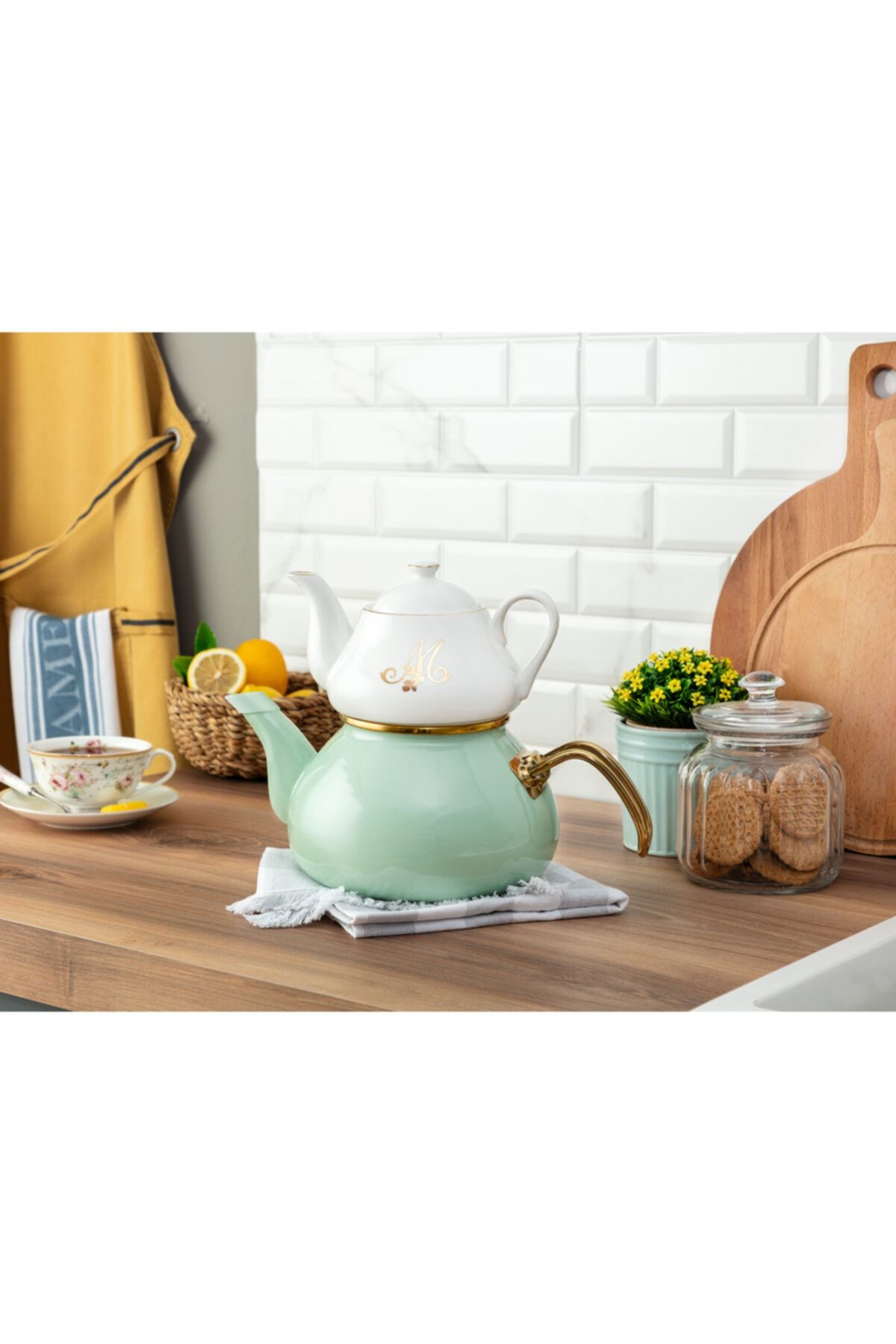 Madame Coco Papillon Çaydanlık - Mint Yeşili