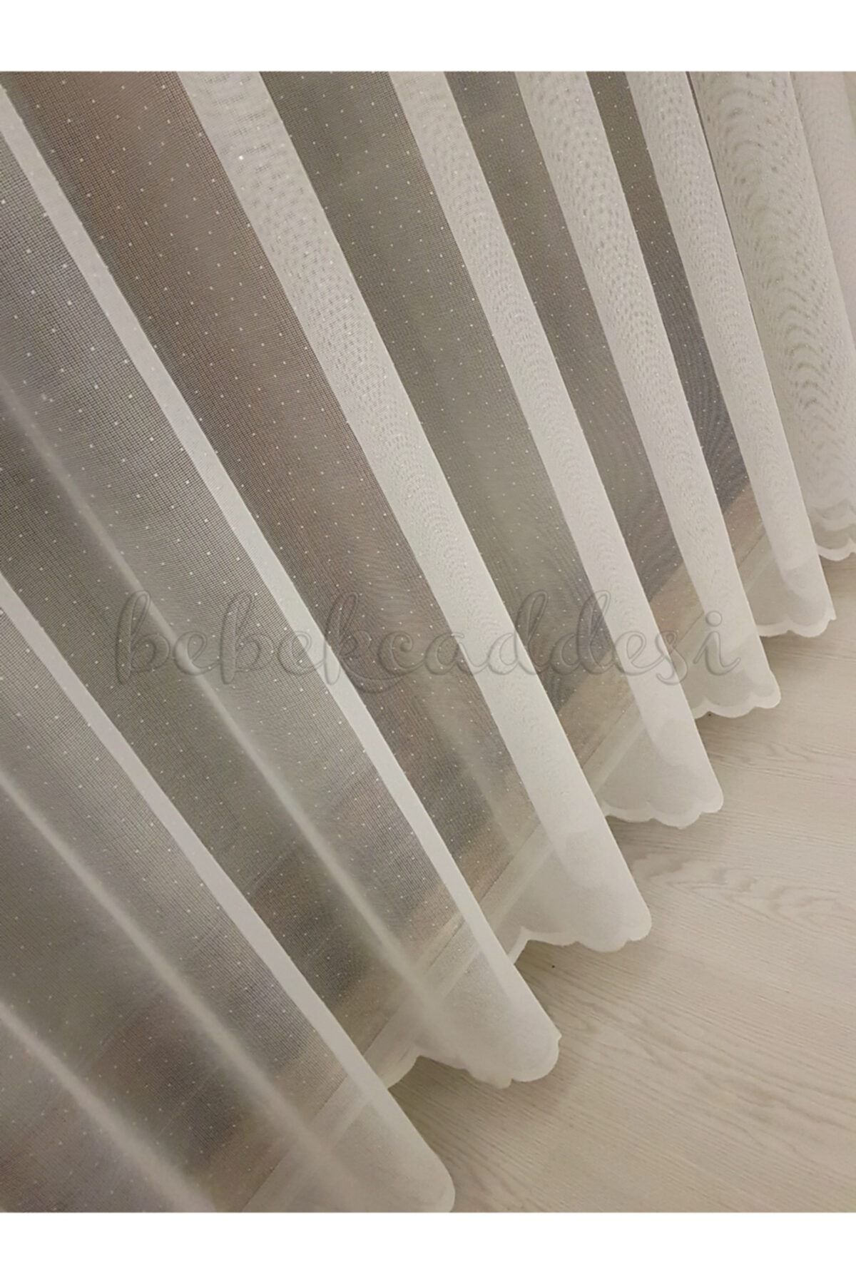 Bebekcaddesi Modern Desenli Örme Tül Perde Ütü Istemez (1'E2 PİLE)