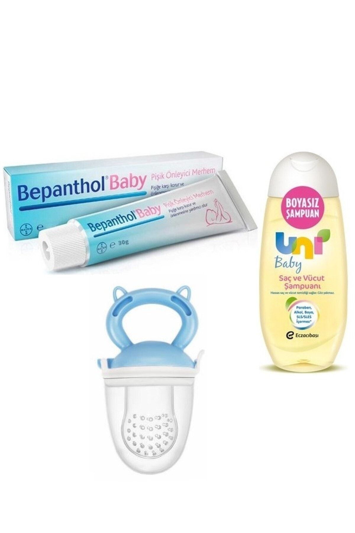 Uni Baby Doğal Kaynak Içerikli Saç Ve Vücut Şampuanı 200 Ml+pişik Kremi 30 Gr+meyve Süzgeci Mavi