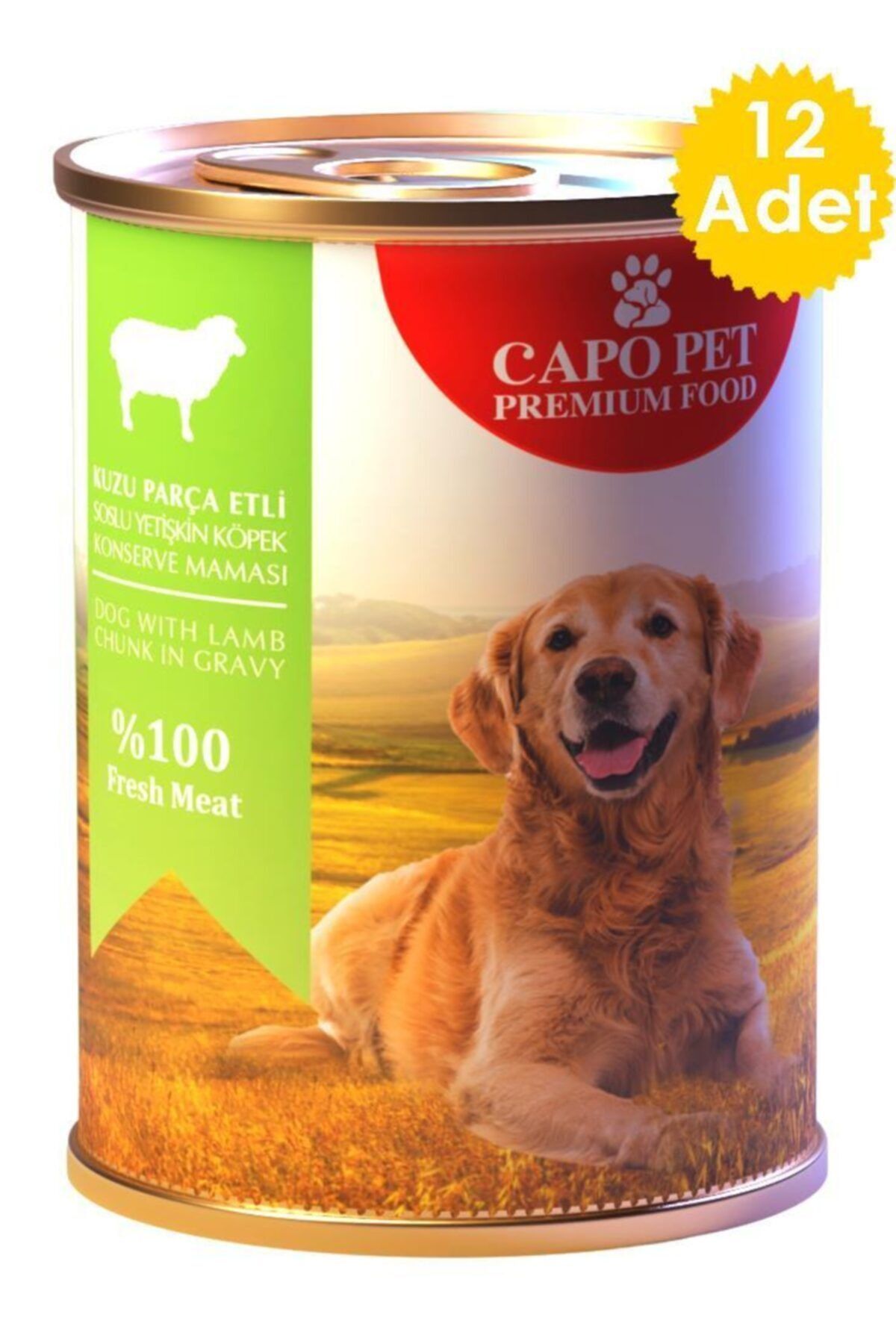 Capo Pet Food Kuzulu Parça Etli Soslu Yetişkin Köpek Konservesi 400 Grx12 Adet