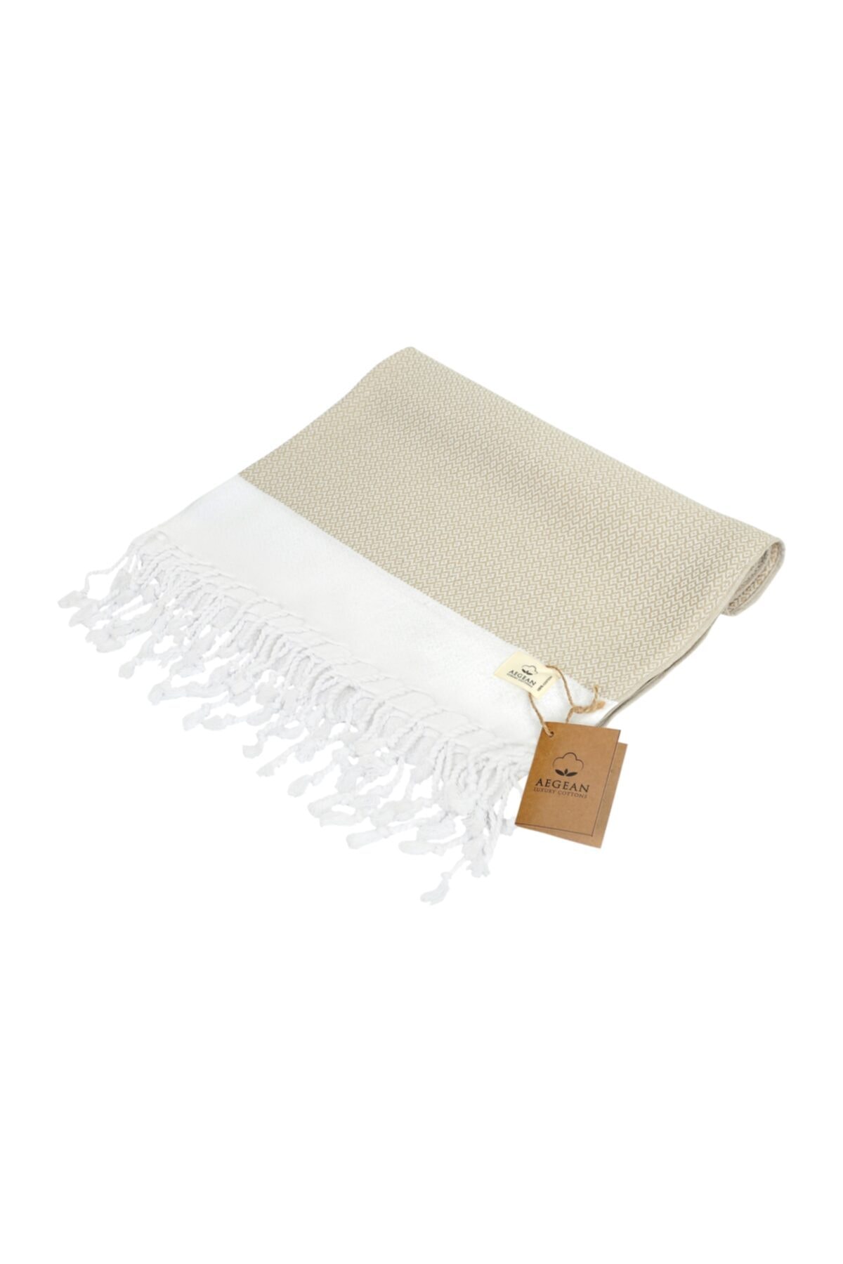 Aegean Luxury Cottons Banyo Ve Plaj Havlusu, %100 Pamuk Peştemal, 100x180cm (bej)