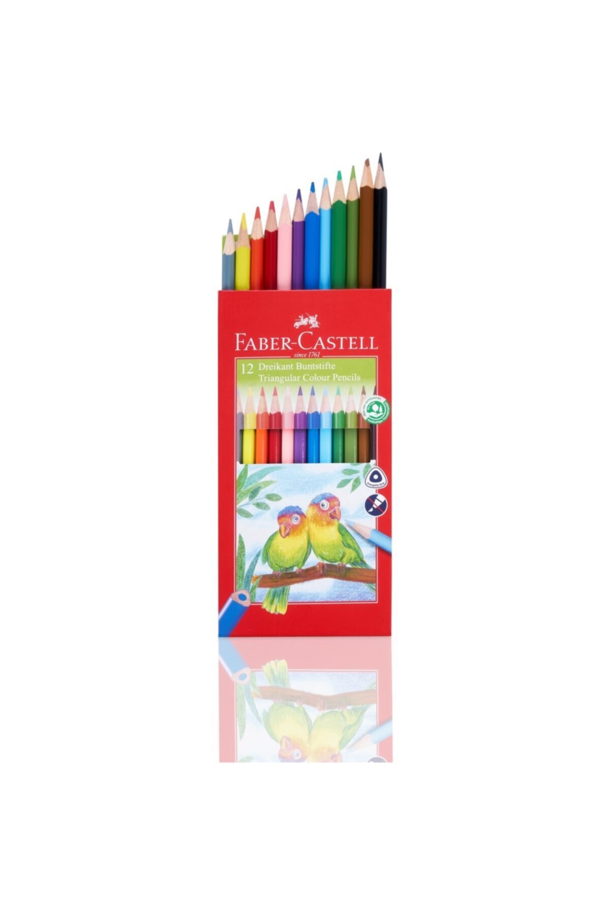 Faber Castell Faber-castell Üçgen Kuru Boya Kalemi 12'li + Kalemtıraş