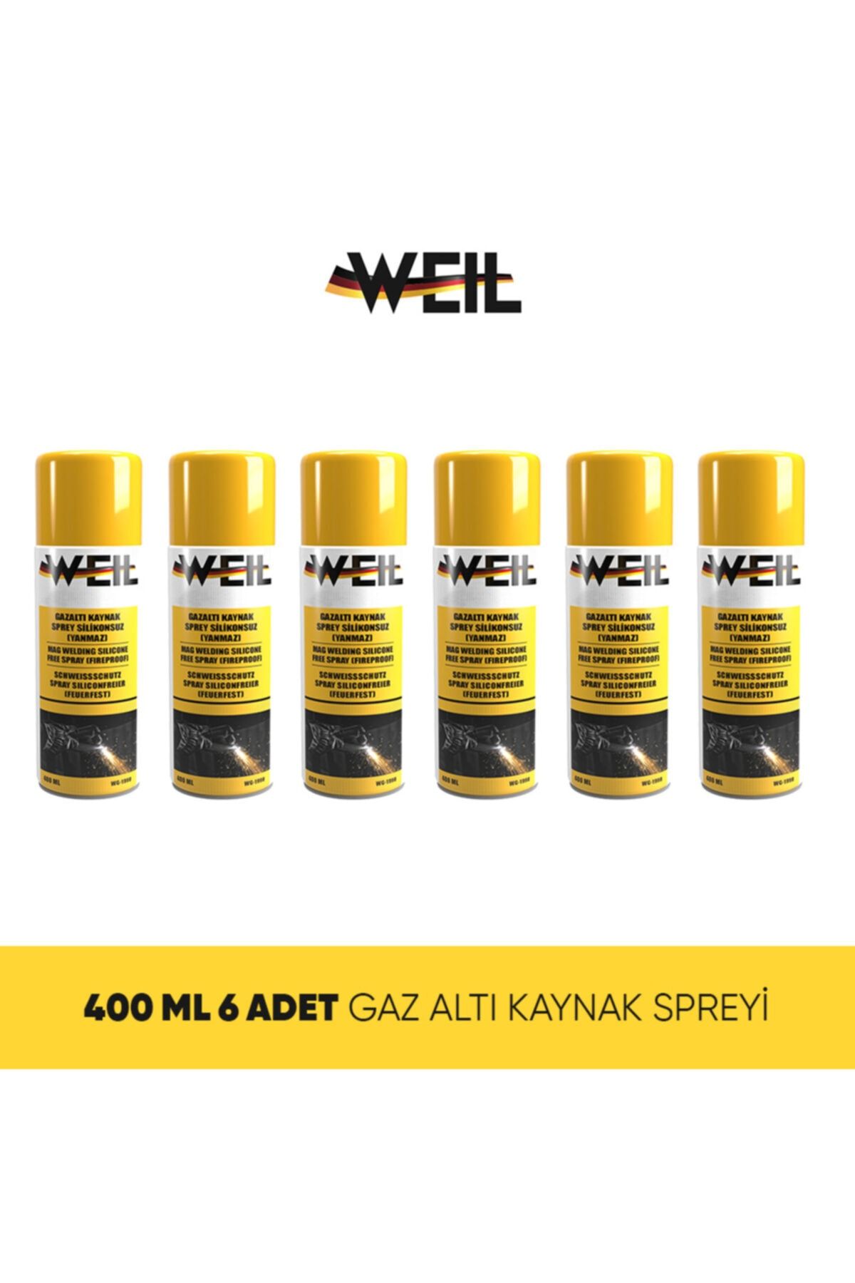 Weil Gazaltı Kaynak Spreyi Silikonsuz (yanmaz) 400ml 6'lı Paket