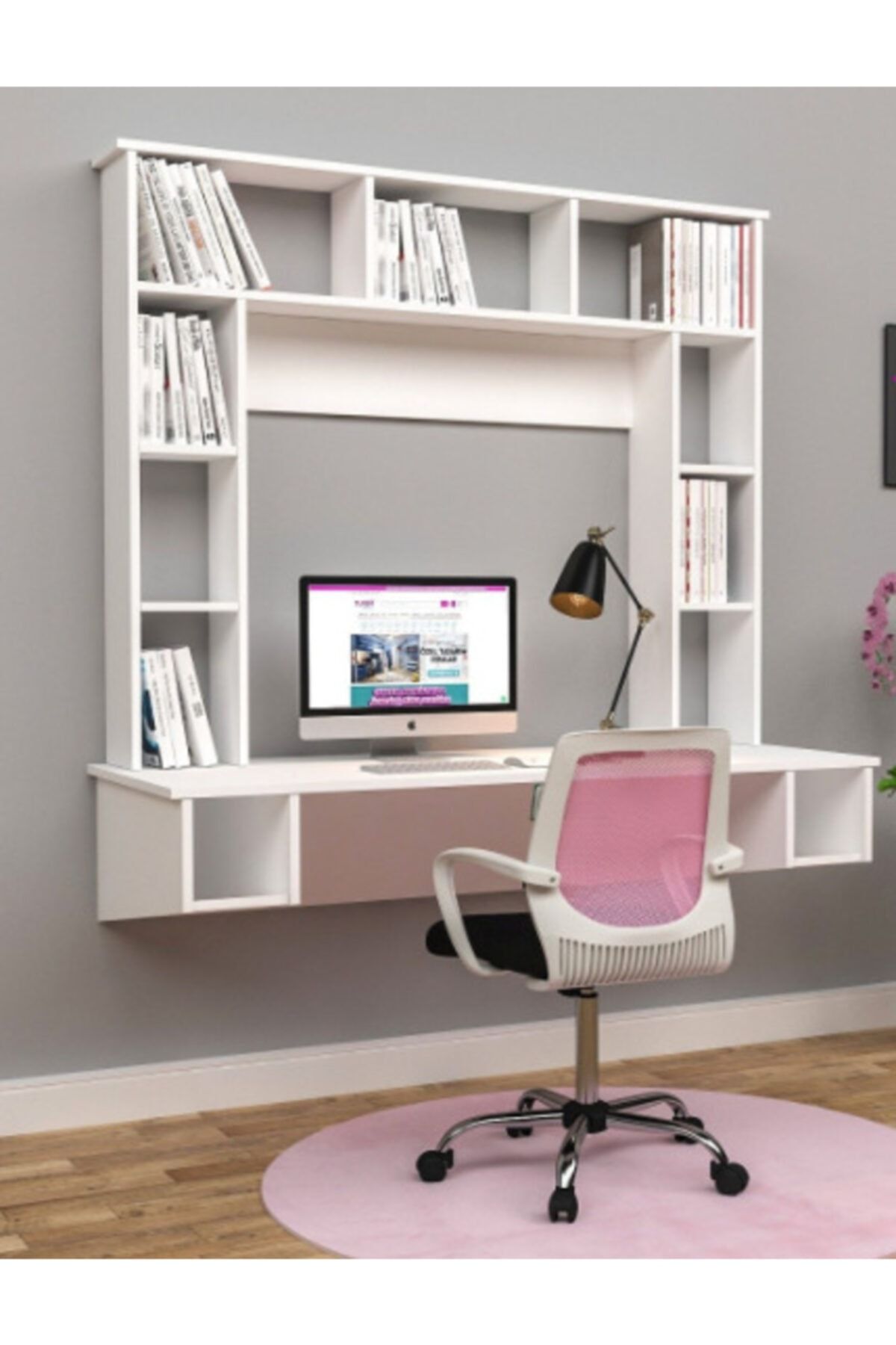 Alvers Mobilya Duvar Monte Çalışma Masası Tamamı Mdf