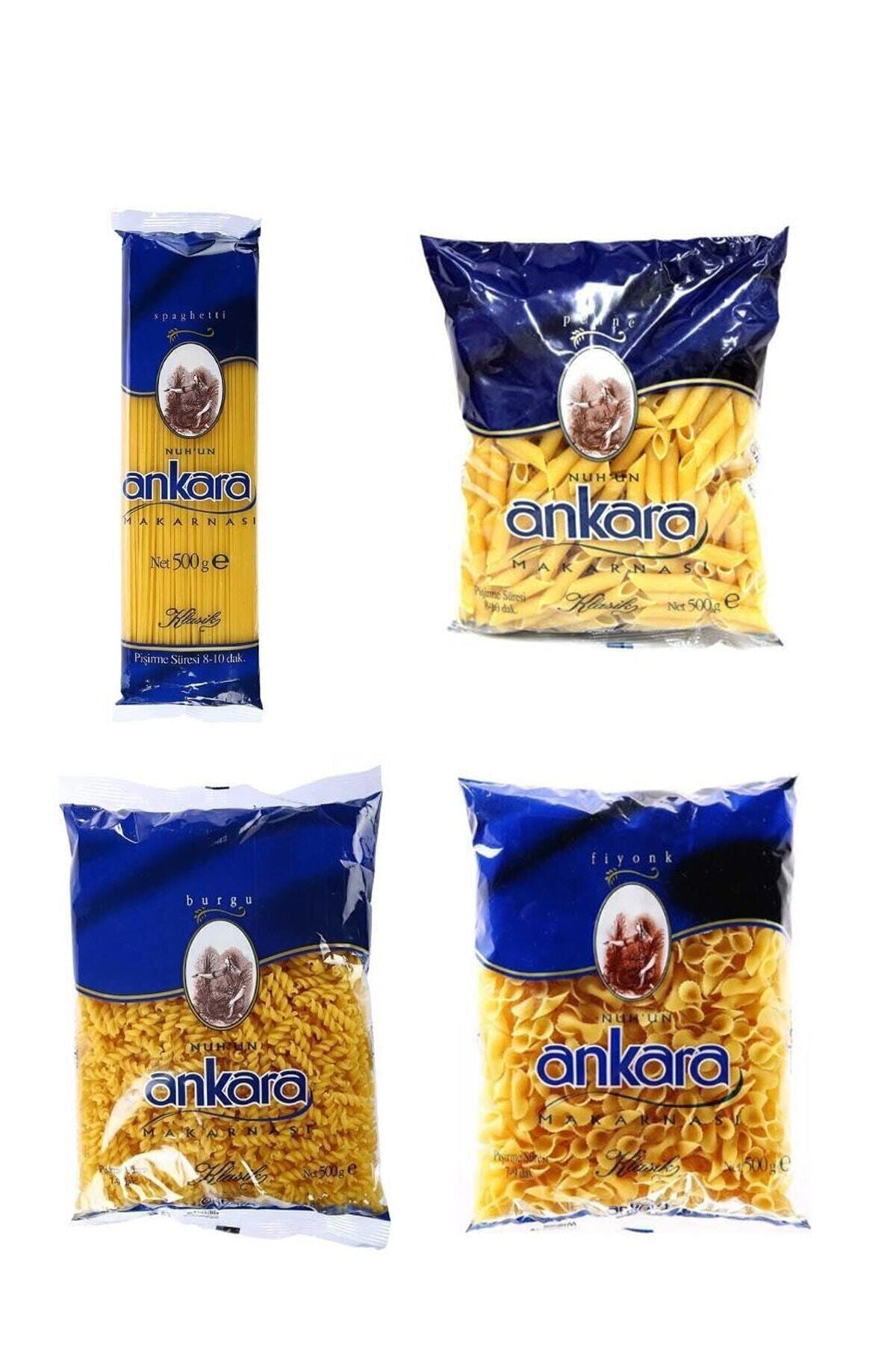 NUH 'un Ankara Makarna Paketi 4'lü (Spaghettı+kalem+burgu+fiyonk)