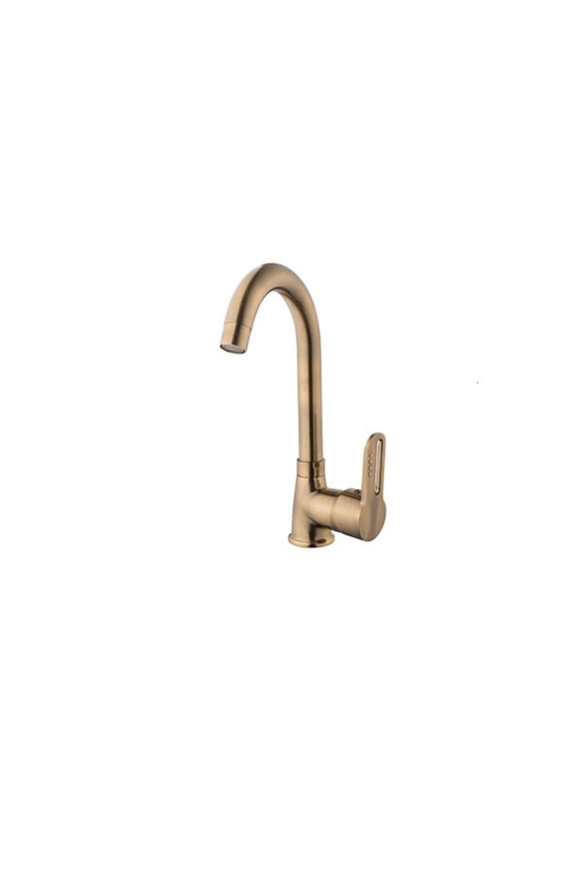 KARE Inci Mix Antik Sarı Kısa Kuğu Lavabo Bataryası 87042