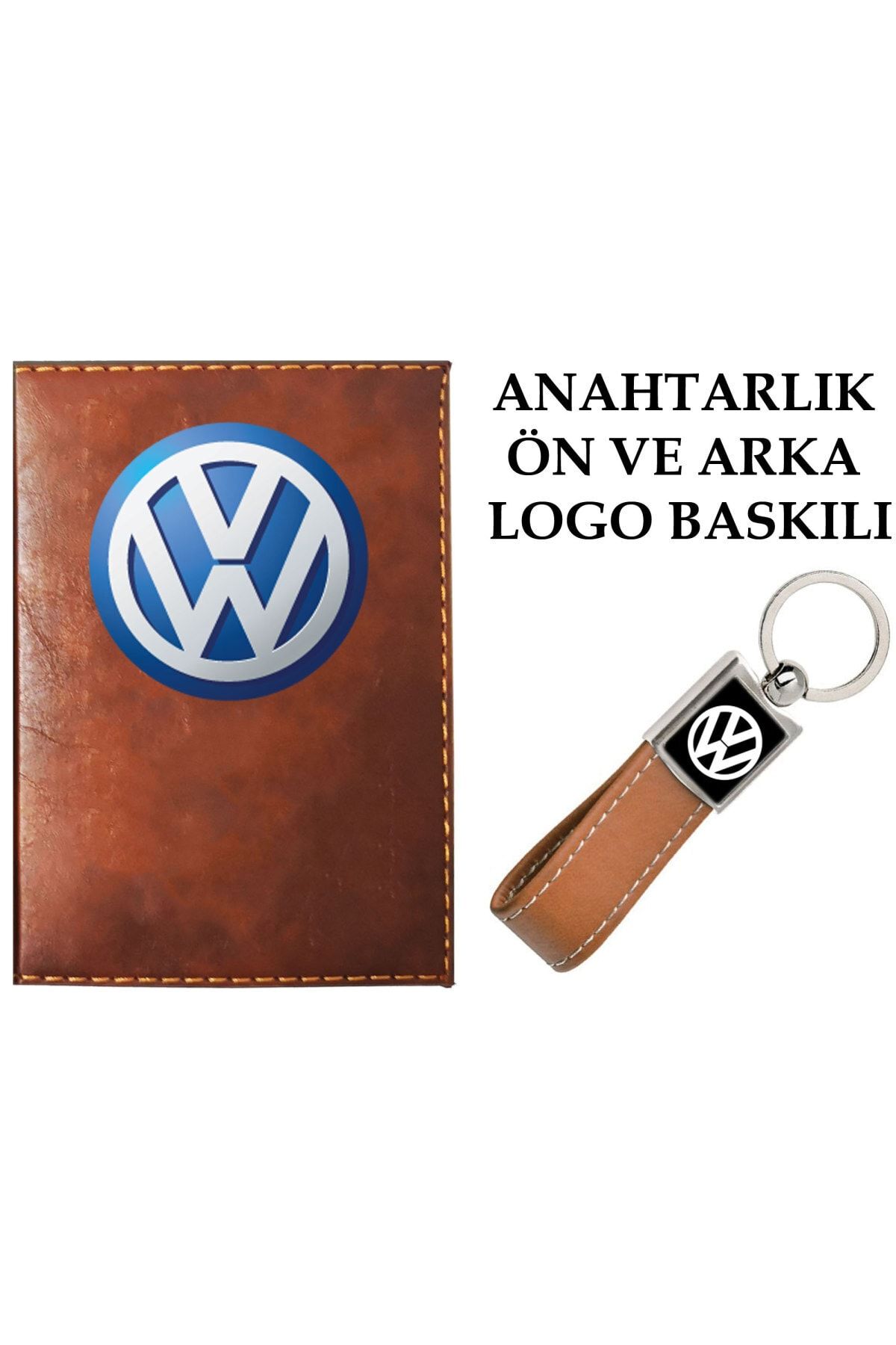 promosyon denizi Wolsvogen Logolu Taba Ruhsat Kabı Ve Wolsvogen Logolu Anahtarlık