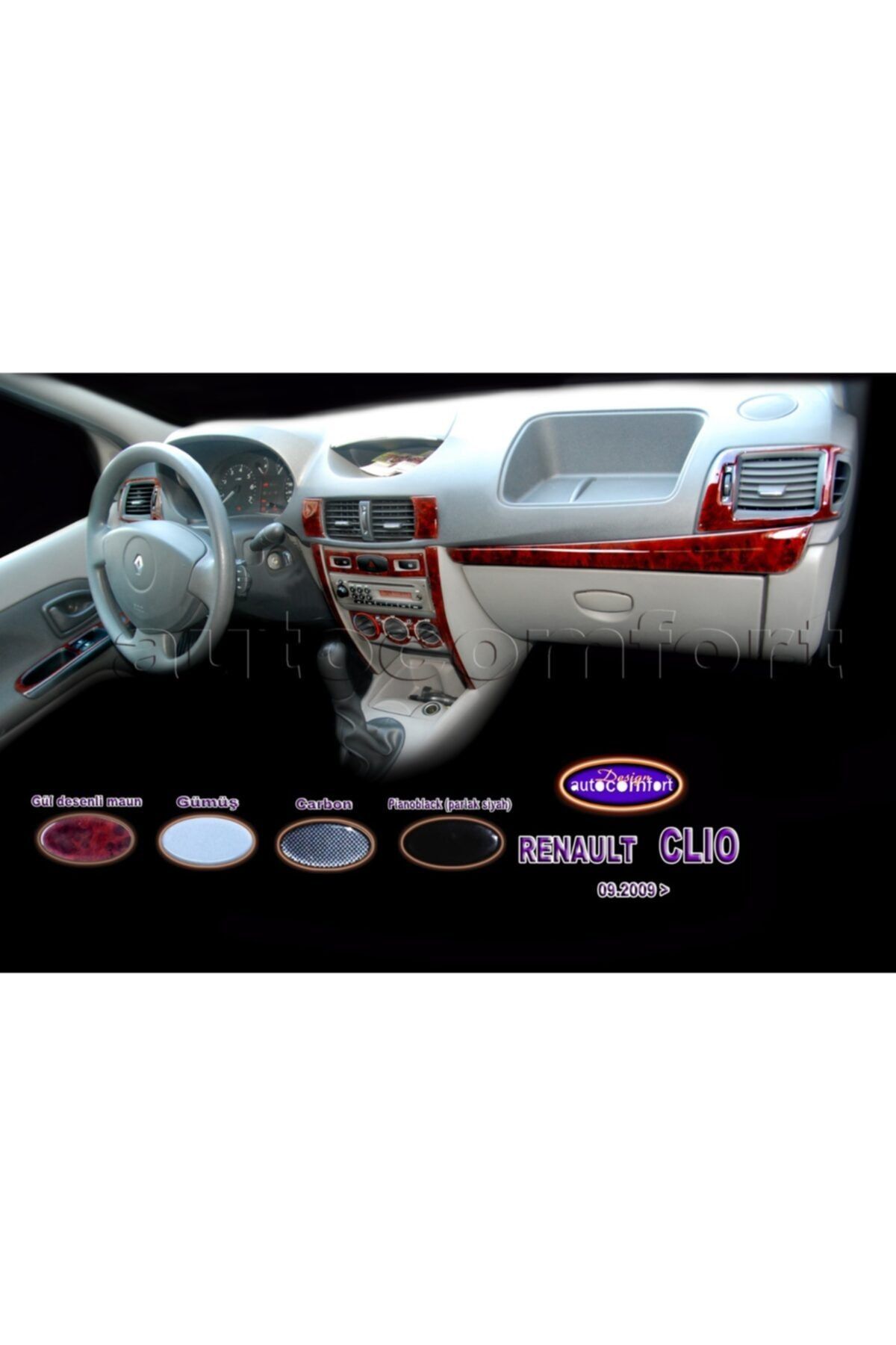 ÜRÜNBANA Renault Clio Symbol Konsol/maun Kaplama 2009+ 11.prç Maun Renk