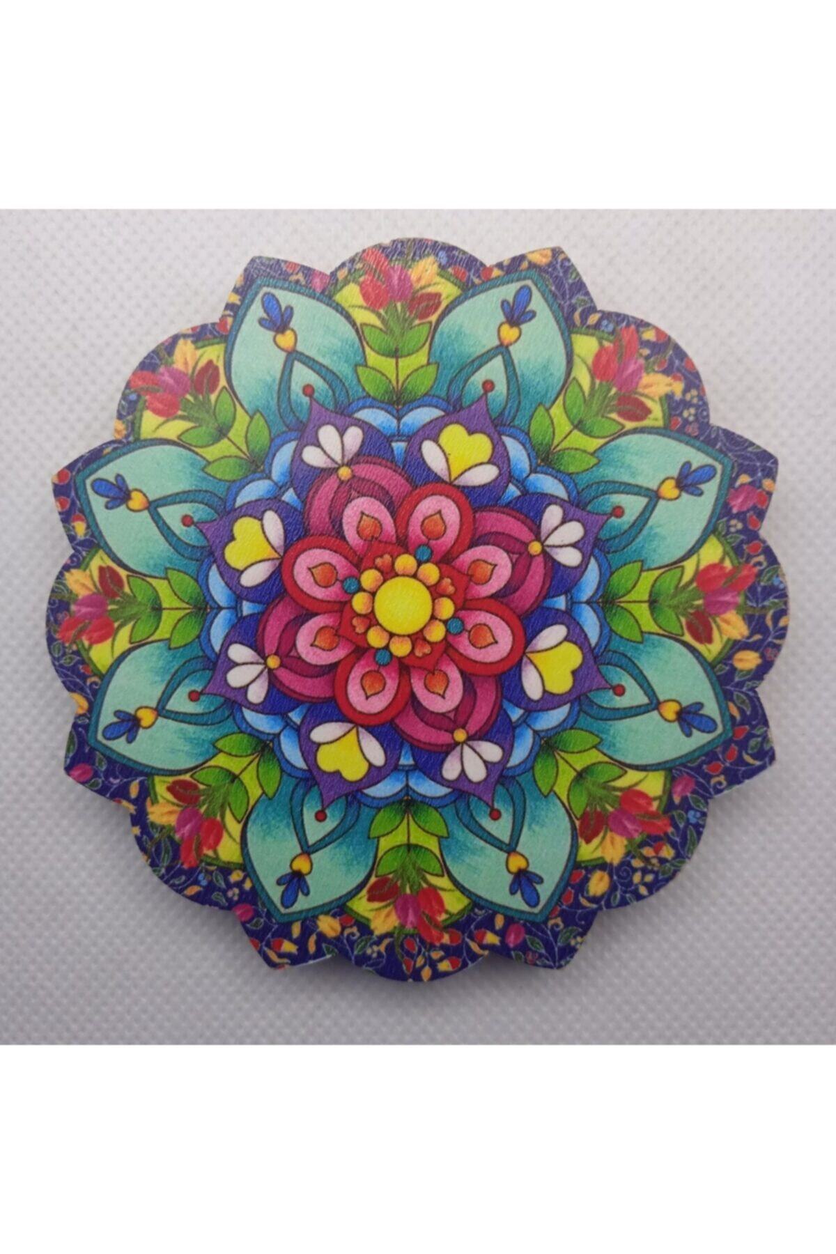 Ceka Ahşap Çini Desenli Çay Tabağı Ve Bardak Altlığı