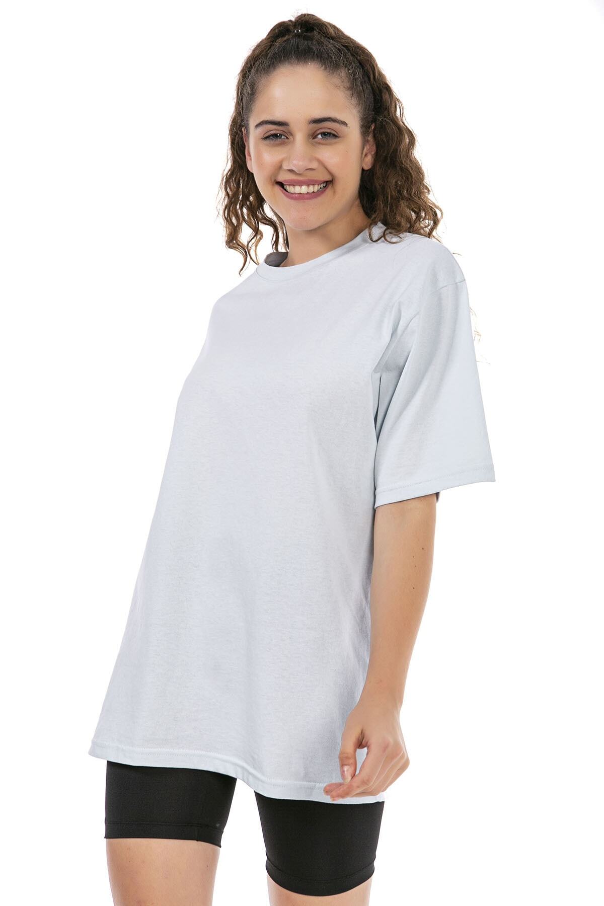 Magnus Unisex Buz Mavi Kısa Kollu Yuvarlak Yaka Baskısız Basic T-shirt