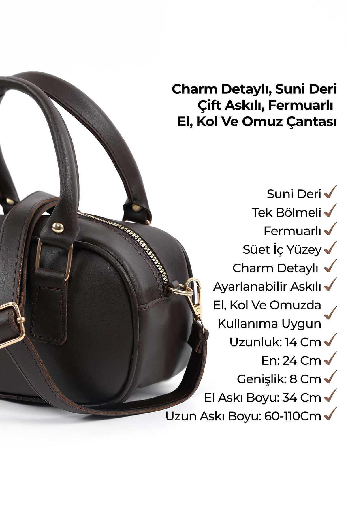 رنگ قهوه ای SHK207 Faux Charm جذابیت مفصل زیپ ، دست بند ، بازو و شانه