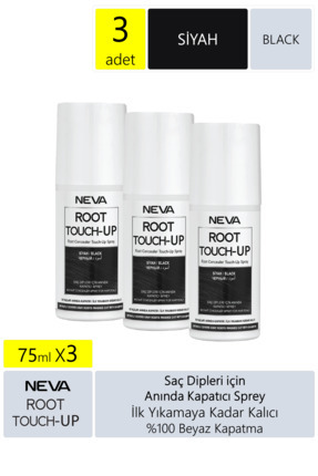 Root Touch Up Kapatıcı Sprey 75 ml Siyah 3 Adet Image 0