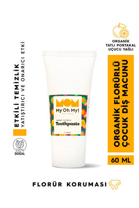 My Oh My! Naturals Sweet Citrus Organik Tatlı Portakal Uçucu Yağlı Florürlü Çocuk Diş Macunu Image 0