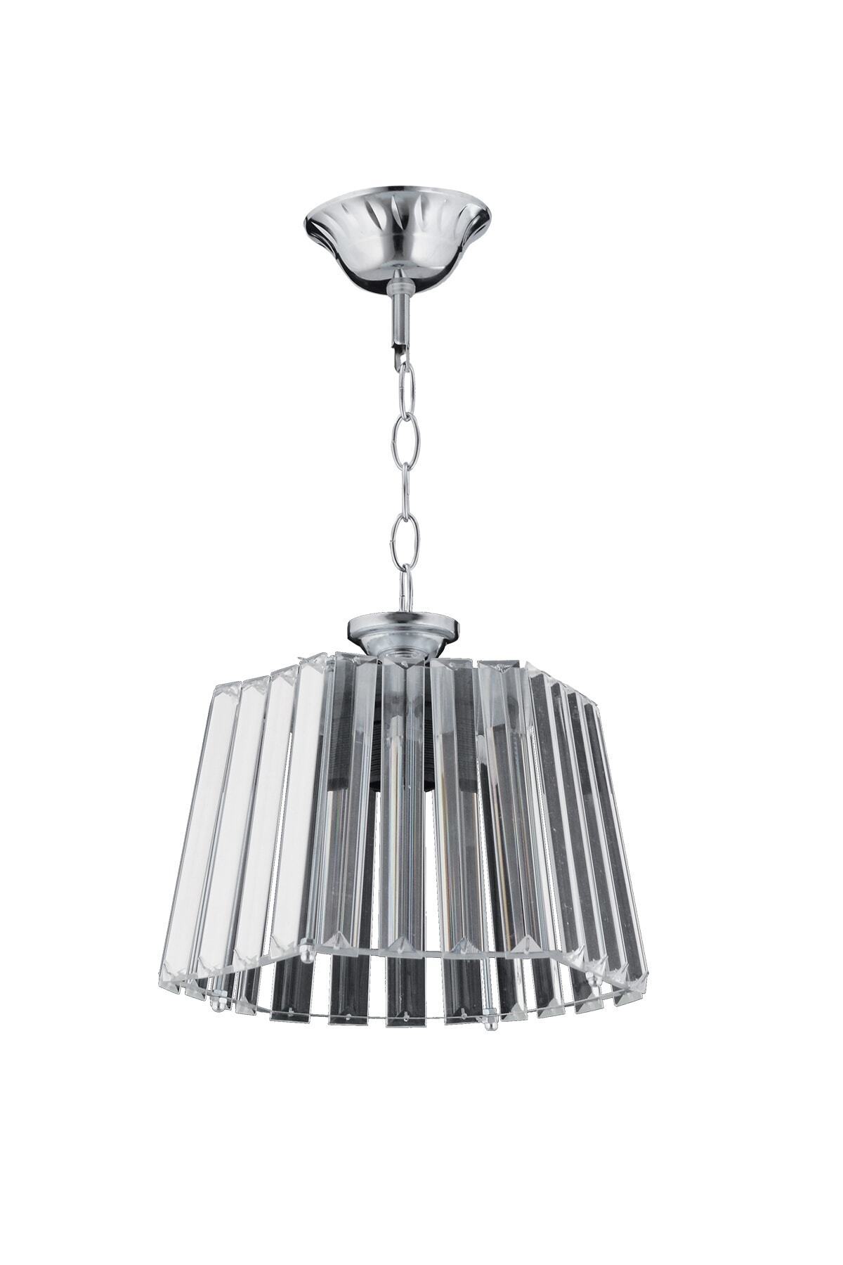 لوستر سنگ کریستال نقره تک لوکس شش ضلعی