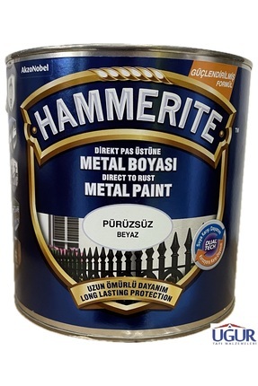 Hammerite Pas Üstü Metal Boyası Düz Beyaz 0,75lt Image 0