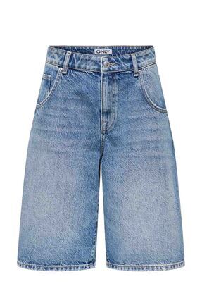 ONLMATE REG BAGGY LONG SH Mavi Kadın Şort Image 0