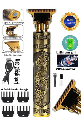Profesyonel Usb Şarjlı Heykel Dragon Sakal Ense Vücut Tıraş Makinesi Image 0