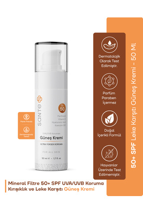 Yağsız Hybrid Mineral Filtreli Su Bazlı Kırışıklık Ve Leke Karşıtı Spf 50 Yüz Güneş Kremi 50 ml Image 0
