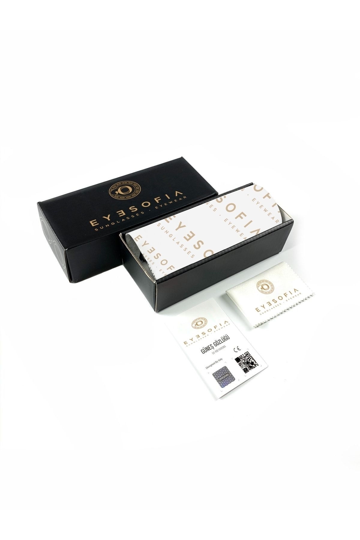 عینک آفتابی شیشه ای زرد دودی با فریم طلایی پلنگی Ecş Unisex UV400