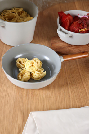 Fika Seramik kaplama Alüminyum Döküm Wok Tava 26Cm Gri Image 1