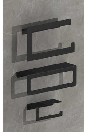 Modern Metal 3'lü Set Raflı Banyo Havlu Askılığı rulo Havlu tuvalet Kağıtlık Banyo Organizer Image 0