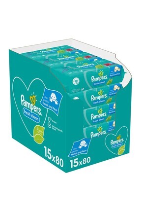 Pampers Baby Yenidoğan Fresh Clean Islak Havlu 80x15 Adet (1200 Yaprak) Image 0