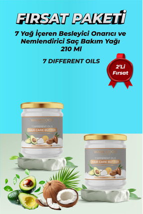 7 Yağ İçeren Besleyici Onarıcı ve Nemlendirici Saç Bakım Yağı 210 Ml 2'li Fırsat Paketi Image 0