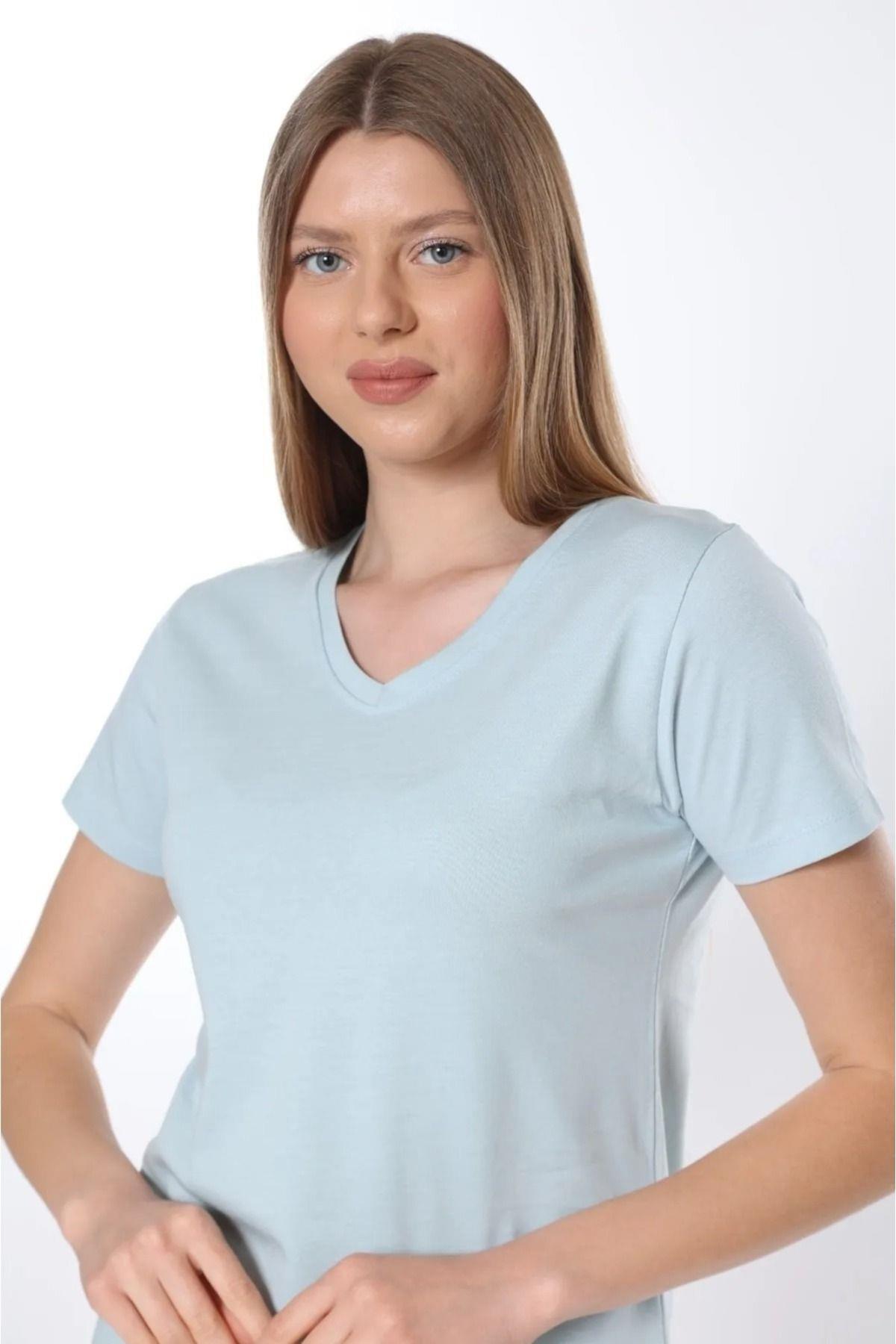 تی شرت پایه زنانه یقه V با کیفیت فوق العاده 100% پنبه تی شرت نخی شانه دار بافتنی
