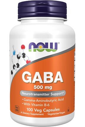 Foods Gaba (GAMMA-AMİNOBUTYRİC ACİD) 500 Mg B-6 Neurotransmitter*, 100 Veg Caps Image 0