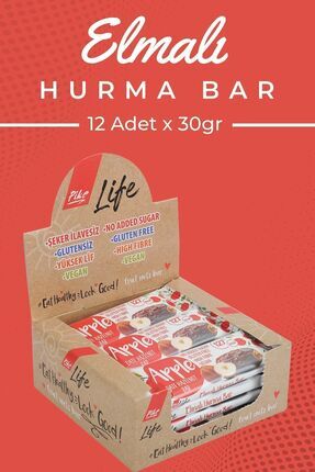 Glutensiz Vegan Elmalı Hurma Bar 30g 12!'li Kutu Image 0