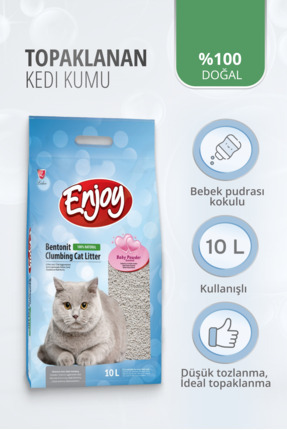Topaklanan Bebek Pudra Kokulu Bentonit Doğal Kedi Kumu 10 Lt Image 0
