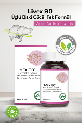 Livex 90 Enginar Ekstresi, Deve Dikeni Ekstresi, Kara Hindiba Ekstresi 90 Kapsül Image 0