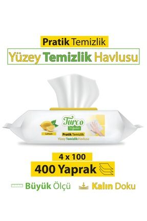 Turco Doğadan Pratik Yüzey Temizlik Havlusu Limon 4x100 (400 Yaprak) Image 0