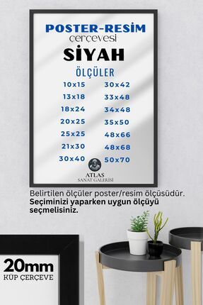 Poster Resim Belge Resim Çerçevesi PVCli Postersiz Resimsiz siyah Çerçeve Image 0