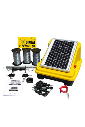 Elektrikli Çit Teli Sistemi Seti Güneş Panelli-15 Dönüme Kadar Ayı Domuz Için Etkili Kovucu Koruma Image 0